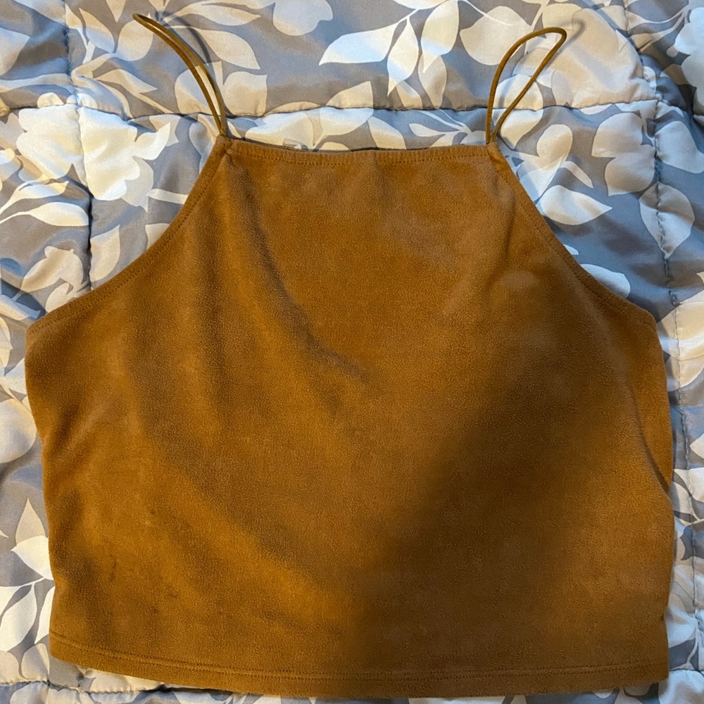 cropped velvet tank top